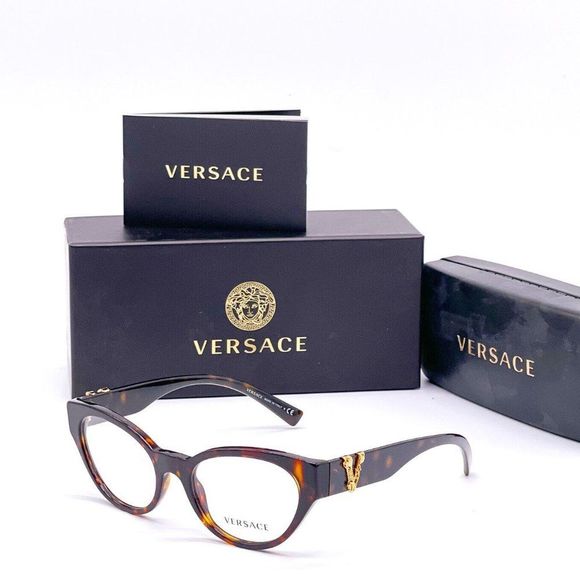 Sale! Versace Havana Cat Eye Women's Eyeglasses - Picture 1 of 10